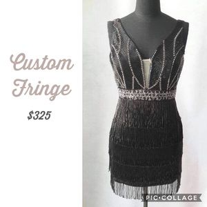 Custom Black Fringe Cocktail